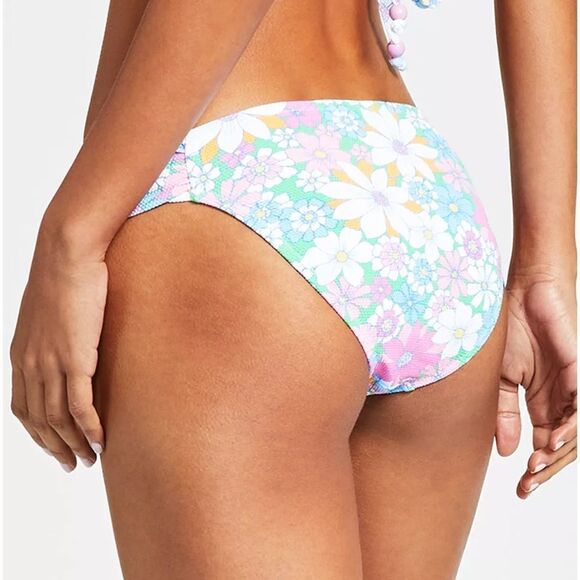 NWT Jessica Simpson Women's Crazy Daisy Shirred-Side Hipster Bikini Bottoms - Picture 3 of 6